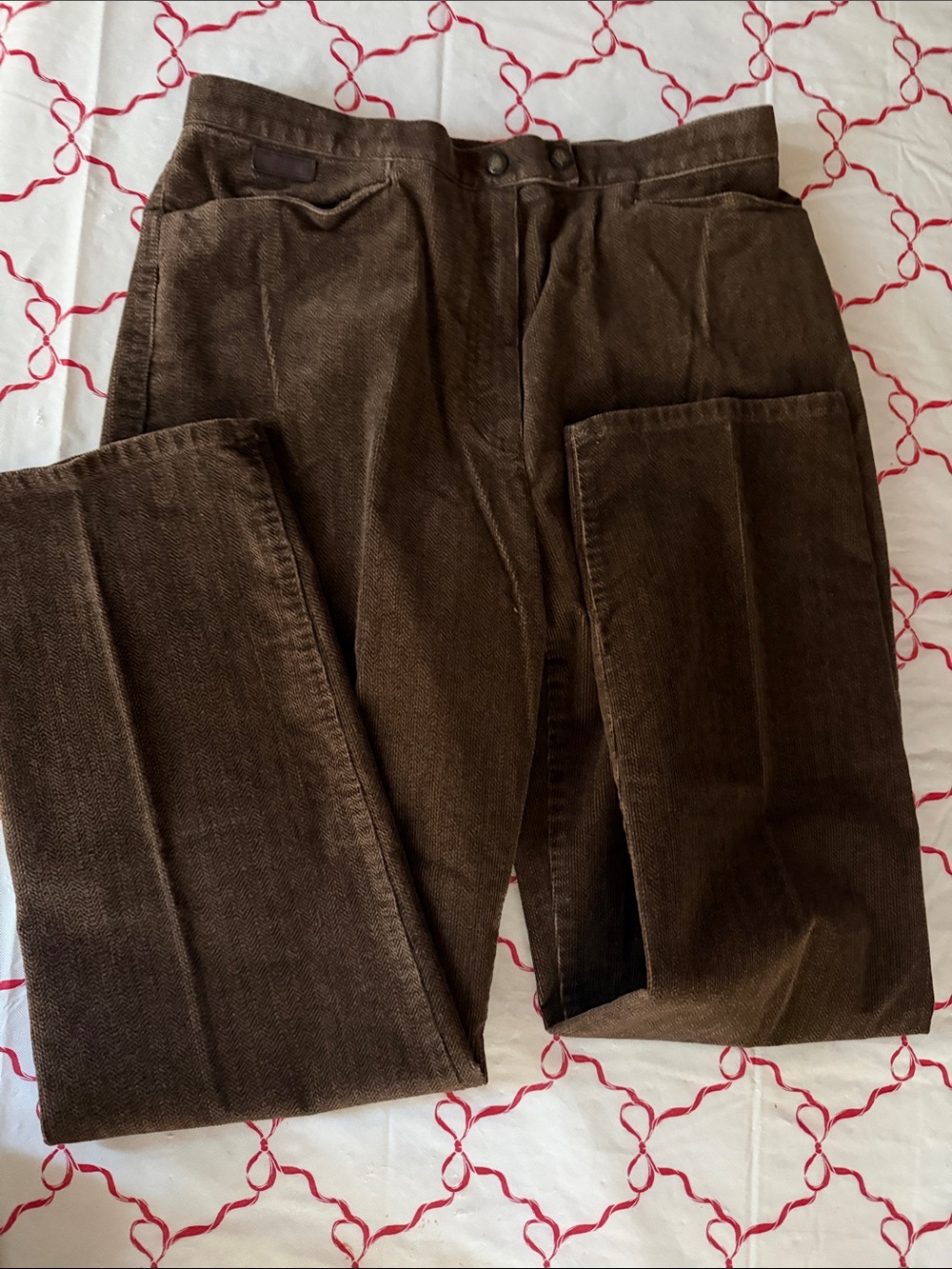 Lauren Ralph Lauren Brown Corduroy Straight-Leg Trousers